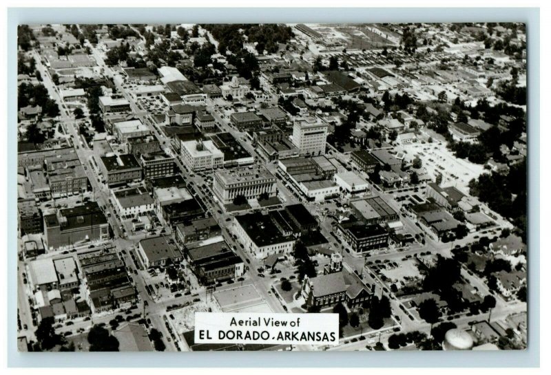 Vintage Bird's Eye View El Dorado, Arkansas RPPC Real Photo Postcard P109