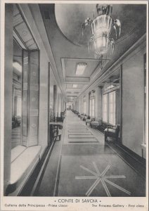 Postcard Ship Conte di Savoia The Princess Gallery First Class