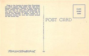 Cable Car On Turn Table SAN FRANCISCO Powell & Market c1940s Vintage Postcard