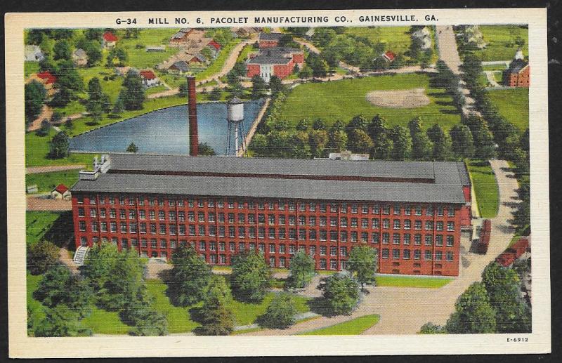 Pacolet Manufacturing Co Mill No 6 Gainesville Georgia Unused c1930s