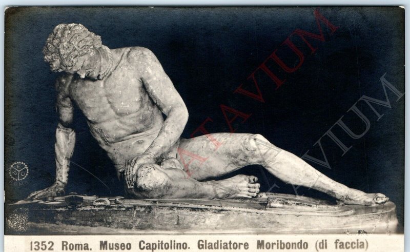 Rome Museum Capitolino Gladiatore Moribondo Statue from Tourists Shop Photo A163