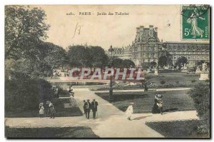 Old Postcard Paris Tuileries Garden