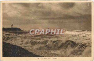 Old Postcard Le Havre Tempete