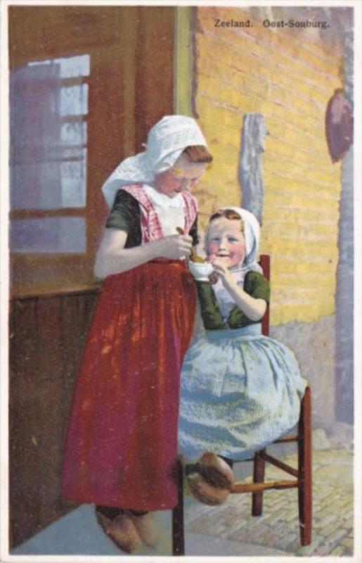 Netherlands Zeeland Oost Soubourg Children In Local Costume