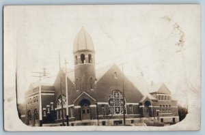 1910 Church Exterior View Cameron Missouri MO RPPC Photo Antique Postcard