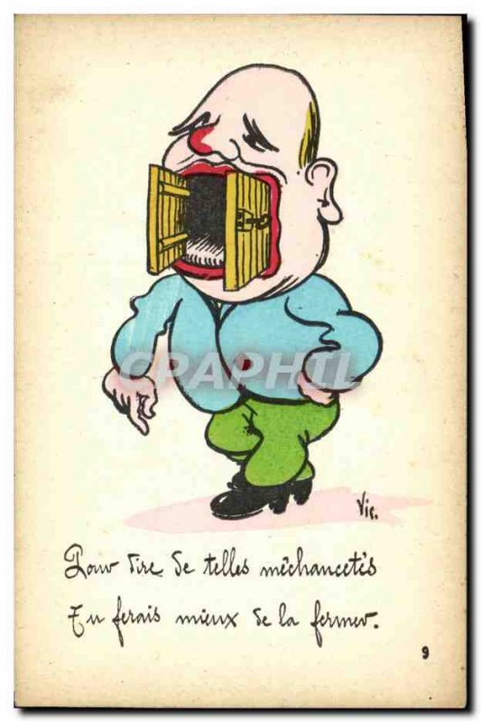 Old Postcard Fantasy Humor To say such wickedness