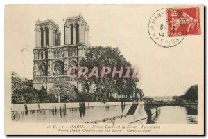 Old Postcard Paris Notre Dame and the Seine Panorama