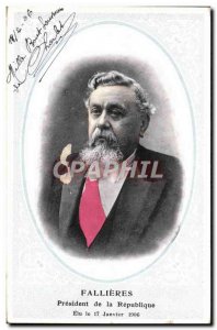 Postcard Old FAlliers President of the Republic