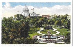 State Capitol & Central Park in St Paul  Minnesota