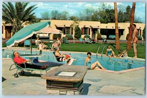 Mesa Arizona Postcard Buckeroo Motor Lodge South Country Club Pool c1960 Vintage