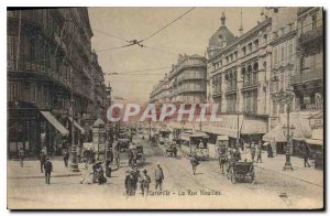 Old Postcard Marseille Noailles Tramway Street