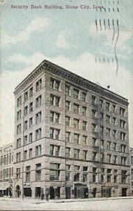 Postcard Security Bank Building Sioux City Iowa 1911