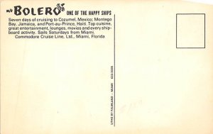 MS Bolero Commordore Cruises Ship Unused 