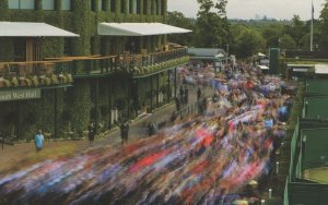 Wimbledon London Crowds Rush Hour Into Tennis Match Postcard