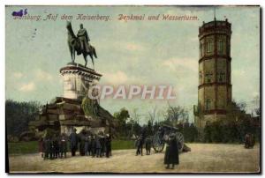 Old Postcard Duisburg Auf dem Kaiserberg Denkmal und Wasserturm