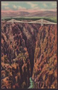 Suspension Bridge,Royal Gorge,CO Postcard