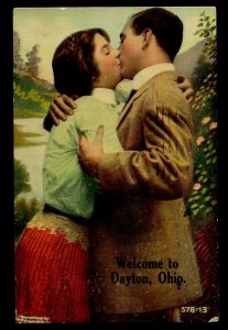 Rotograph colored real photo postcard. Welcome to Dayton, Ohio. Mailed in 1912