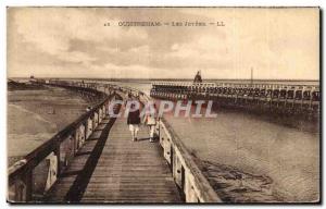 Old Postcard Ouistreham Both piers