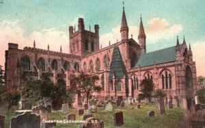 Vintage Postcard Cathedral Mother Church Religious Building Chester England