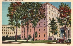 Vintage Postcard Augusta House Building Historical Landmark Augusta Maine ME