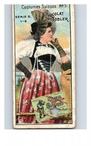 Vintage 1890's Victorian Trade Card Toblerone Swiss Chocolate - Victorian Woman