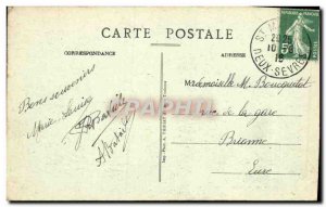 Old Postcard Saint Maixent Les Allees Green