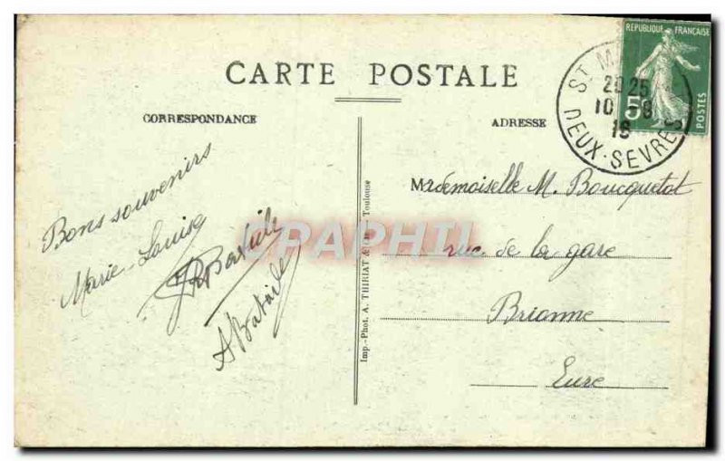 Old Postcard Saint Maixent Les Allees Green