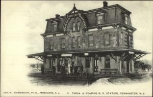 Pennington NJ P&R RR Train Station Depot c1905 Postcard