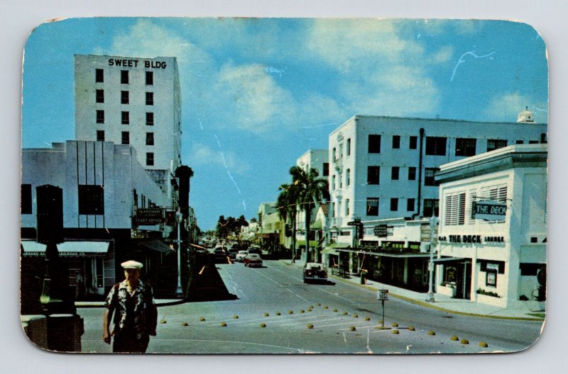 South Andrew Avenue Bridge North View New River Fort Lauderdale Florida Postcard