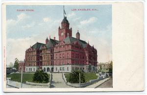 Court House Los Angeles California 1905c glitter postcard