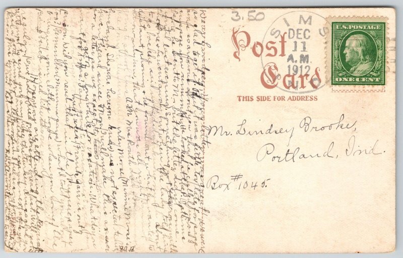 Frankfort Indiana~Court House~c1910 Postcard