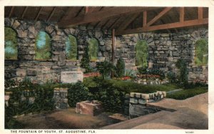 Vintage Postcard 1932 The Fountain of Youth St. Augustine FL Christian Mission