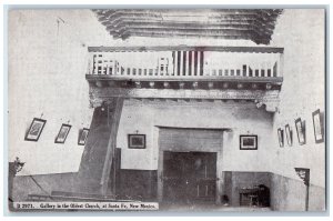 c1950's Gallery On The Oldest Church Wall Mysteries Balcony Santa Fe NM Postcard