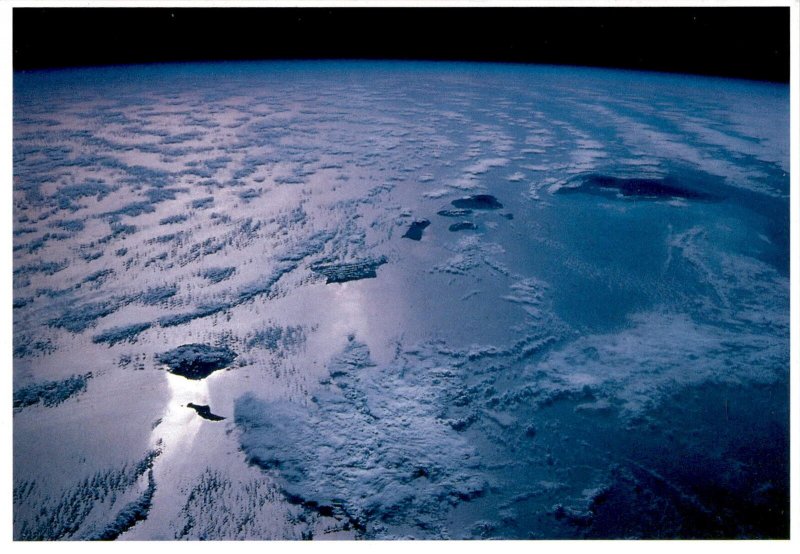 Stunning view of Hawaiian Islands from Space Shuttle.