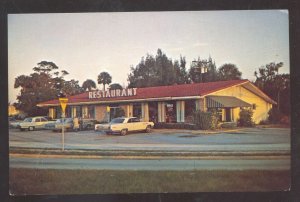 PORT ORANGE FLORIDA PLAZA RESTAURANT OLD CARS ADVERTISING POSTCARD