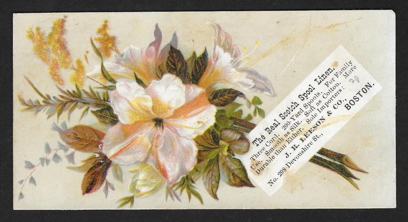 VICTORIAN TRADE CARD JR Leeson & Co Scotch Linen Thread