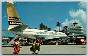 Transportation~New Intercontinental Golden Fan Jet~Postmarked~Vintage Postcard