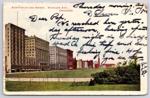 1904 Auditorium And Annex Michigan MI Avenue Chicago Illinois Posted Postcard