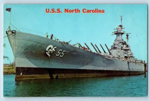 Wilmington North Carolina Postcard USS Battleship Memorial Showboat 1960 Vintage