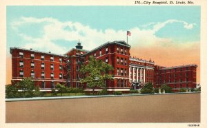 City Hospital St. Louis MO Missouri C.T. American Art Vintage Postcard 1930's