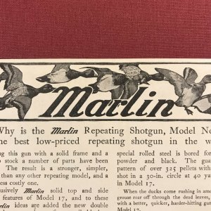 Marlin Firearms Co. New Haven, Conn. Original 1907 Print Ad 2V1-32 