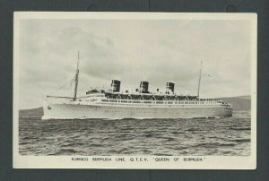 Ca 1933 RPPC Furness Bermuda Line QTEV Queen Of Bermuda Cruise Line Used