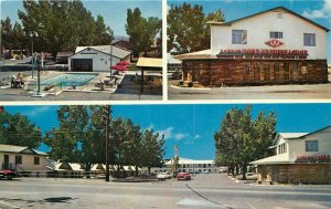 Autos Swimming Pool 1950s Pony Express Lodge Postcard Reno Nevada 20-11736