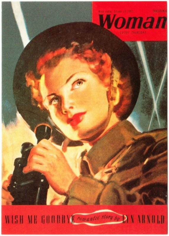 Air Raid Warden Civil Defence Service Woman British World War II Repro Postcard