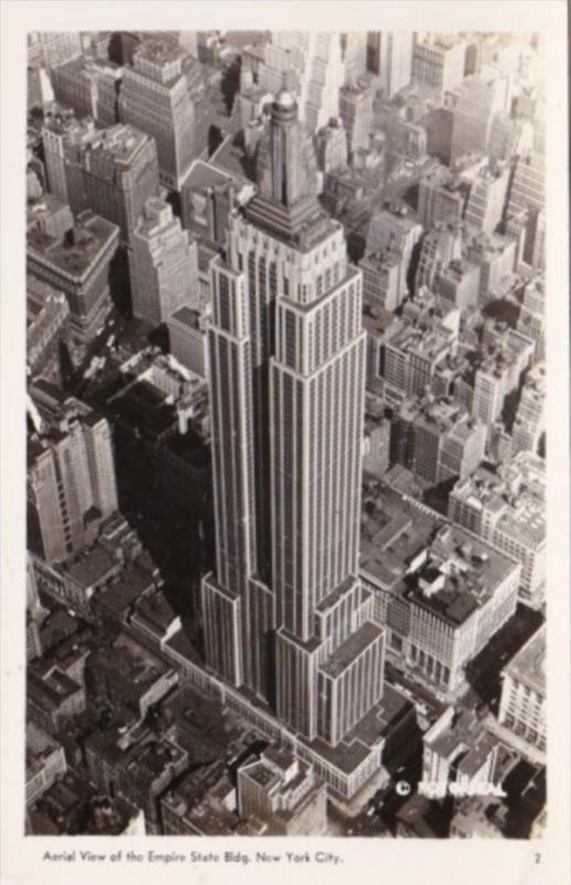 New York City Aerial View Empire State Building 1945 Real Photo