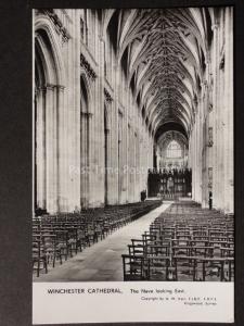 Hampshire WINCHESTER Cathedral The Nave Looking East - Old RP Postcard