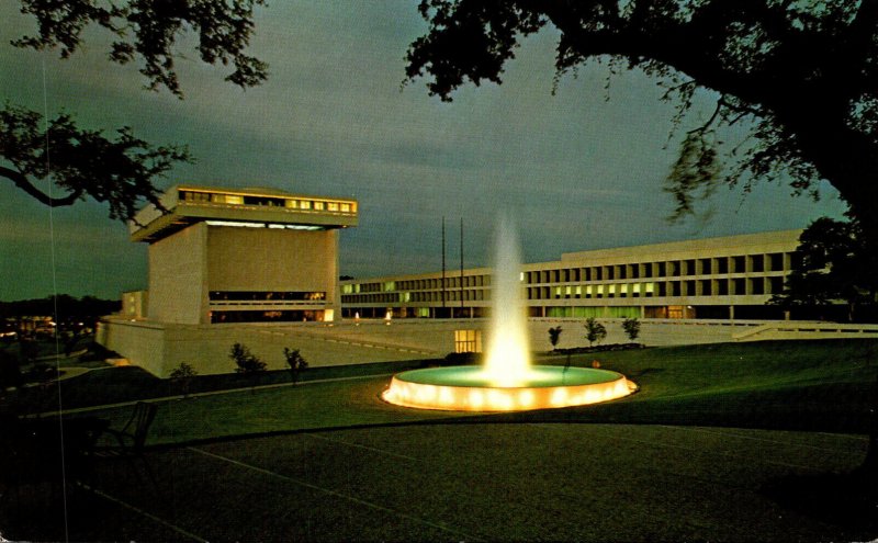 Texas Austin Lyndon Baines Johnson Library and Fountain