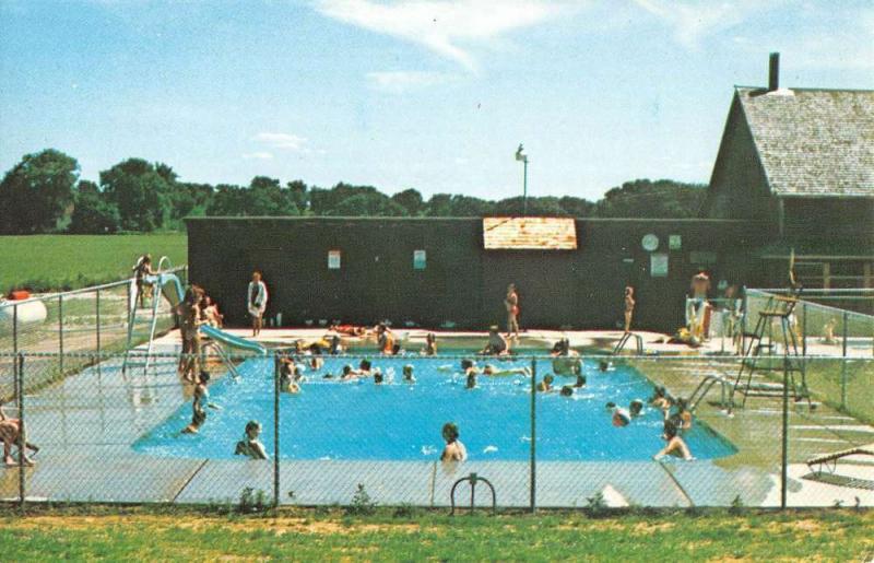 Colona Illinois Melodie Meadows Family Camping Pool Vintage Postcard K52061