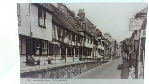 Vintage Postcard Old Houses High Street Hastings Newsagent Capstan Wills Tobacco