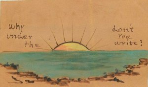 C-1910 Leather Sunrise please write saying undivided Postcard 21-10878